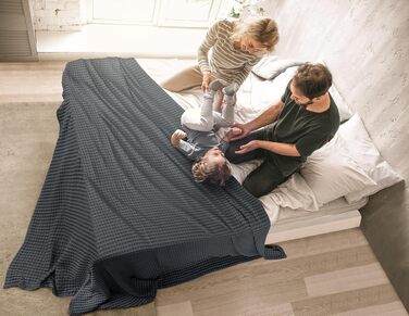 Вафельна літня ковдра Utopia Bedding з 100% бавовни, антрацит, 228x228 см