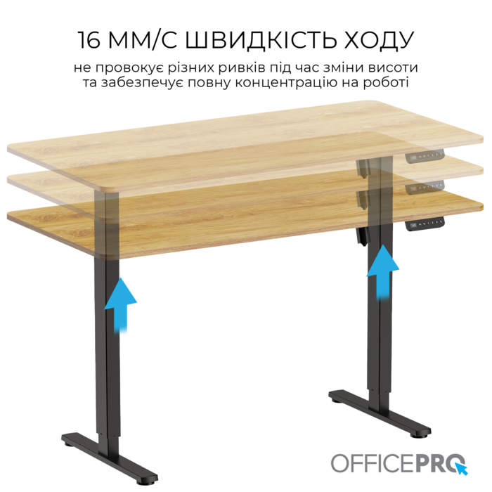 Комп’ютерний стіл з електрорегулюванням висоти OfficePro ODE1470LW