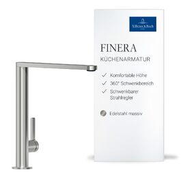 Кухонний змішувач Villeroy & Boch Finera, висота 251 мм, масивна нержавіюча сталь, круглий