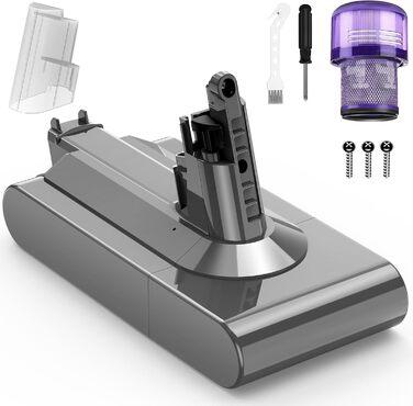 Акумулятор LabTEC V11 25.2V 3900mAh для Dyson V11 (гвинтовий тип) SV14 Absolute/Complete/Fluffy з кришкою, фільтром, щіткою, гвинтом, Li-ion, для бездротового пилососа (не підходить для Button Style)