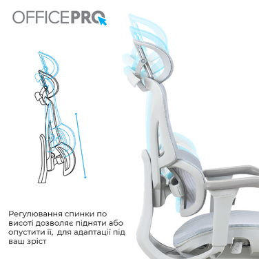 Крісло офісне OfficePro Elite OC950GLB Gray/Light Blue