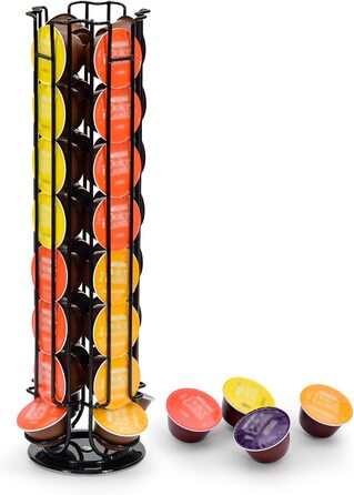 Обертова підставка для капсул SYSYLY на 32 капсули Dolce Gusto, чорна, із нековзною основою