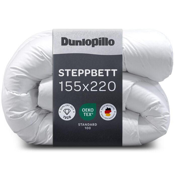 Всесезонна ковдра Dunlopillo Premium 155x220 см, гіпоалергенна, сертифікат Oeko-Tex, зимова стібана ковдра