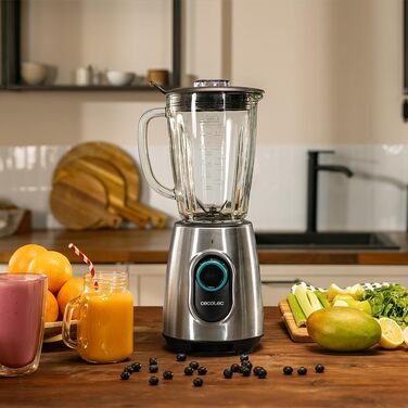 Блендер Cecotec Power Black Titanium 2500MAX з металевою лопаткою, 1800 Вт, 22000 об/хв, 1.8 л, 5 швидкостей, фільтр для соку, нержавіюча сталь