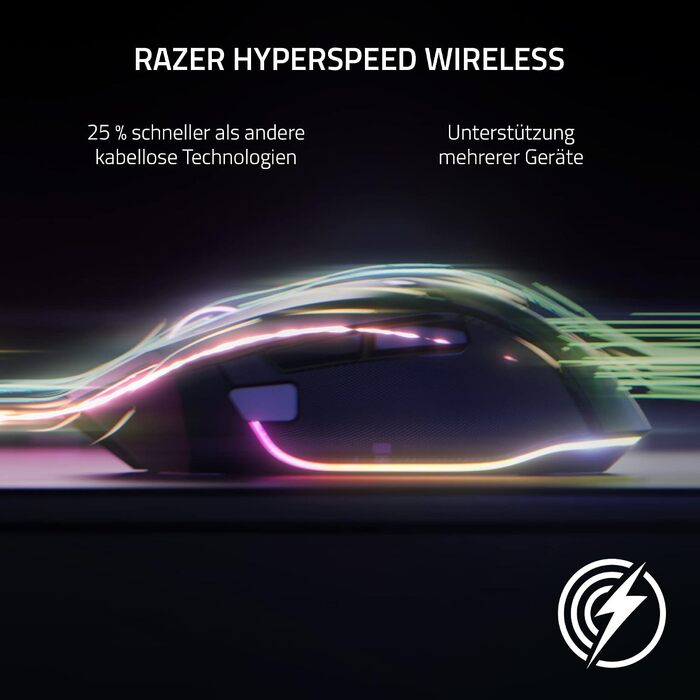 Бездротова ігрова миша Razer Basilisk V3 Pro з оптичним сенсором Focus Pro 30K, колесом HyperScroll та RGB-підсвіткою Chroma, чорна