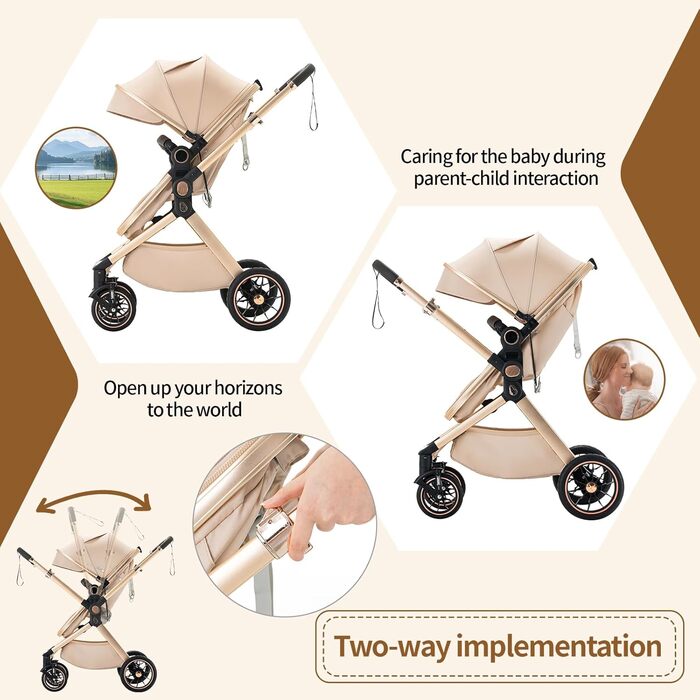 Дитячий візок 3 в 1 Kinderwagen Alltags Buggy, алюмінієва рама, темно-сірий (U9-X)