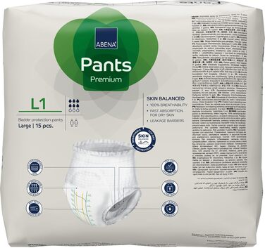 Підгузки-труси для дорослих Abena Pants Premium розмір L (3), поглинаючі труси при сечовипусканні