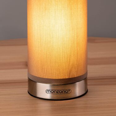 Настільна лампа Monzana 2 шт. з LED, димер, тканинний абажур, сенсорне керування, для спальні та вітальні, колір тауп, матова основа