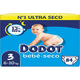 Підгузки Dodot Bebé-Seco розмір 3 (6-10 кг), 84 шт, забезпечують сухість до 12 годин