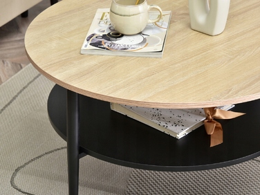 Журнальний стіл Mebel-Partner круглий, 80 x 80 x 45 см, чорний