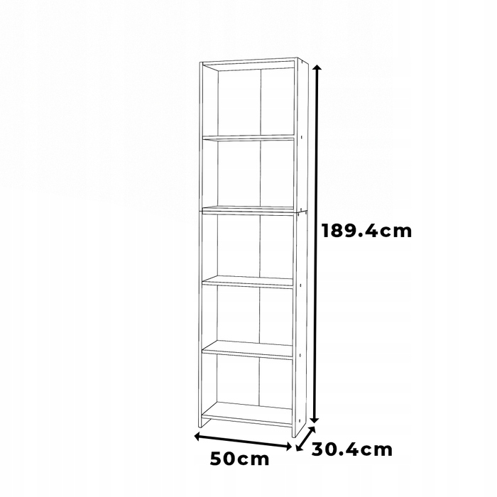 Стелаж Stiv-Meble, дуб вотан, 50 x 189,4 x 30,4 см