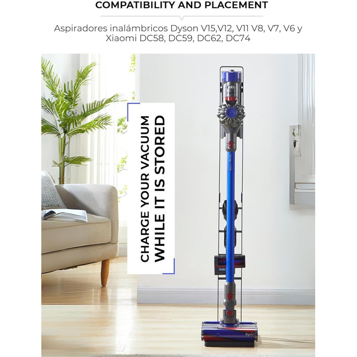 Підставка для акумуляторного пилососа Dyson V15, V12, V11, V10, V8, V7, V6 | Тримач для пилососа Dyson DC58, DC59, DC62, DC74 | Органайзер MORANGO S5976