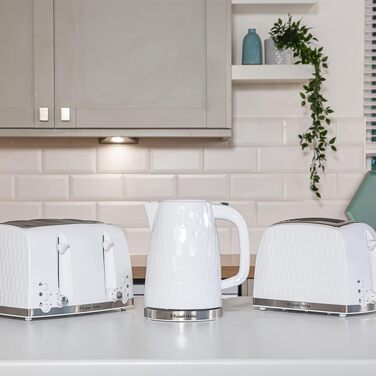 Тостер Russell Hobbs 26071 на 4 тости, білий – з широкими слотами та підйомом тостів