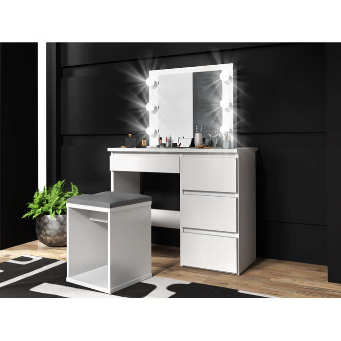 Туалетний столик Meblowa 1, білий матовий, 94 x 75 x 43 см