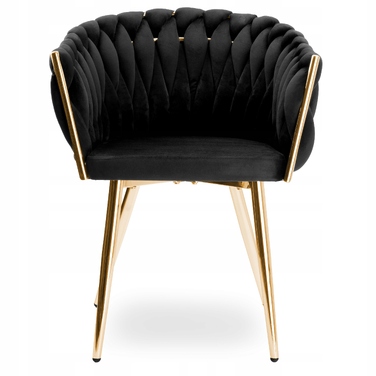 Обивочне велюрове крісло COFTON Gold velvet, чорне