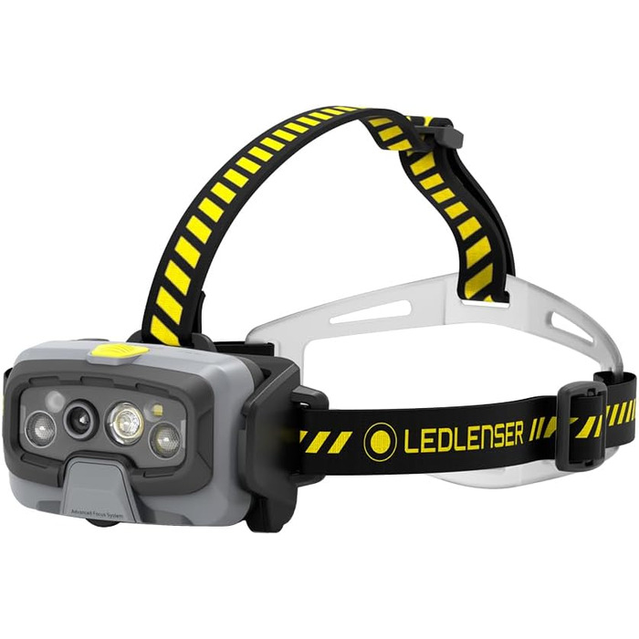 Налобний ліхтар Ledlenser HF8R Work, 1600 люмен, LED, акумуляторний, водонепроникний IP68, з червоним світлом, чорний/жовтий, для роботи та активного відпочинку