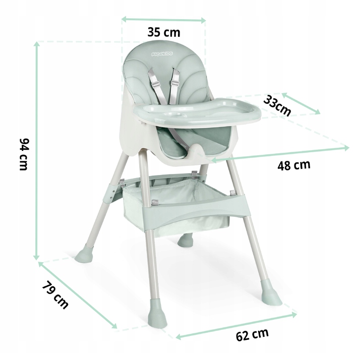 Стілець для годування RicoKids, 94 x 62 x 79 см
