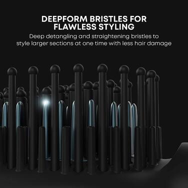Керамічна електрощітка-стайлер Revamp Progloss Deepform для вирівнювання волосся, 5 температурних режимів, для сухого та вологого волосся, чорна