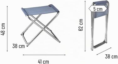 Компактний складаний стілець Lafuma Mobilier Alu PL Batyline для відпочинку та подорожей, Océan II, 45 x 38 x 41 см