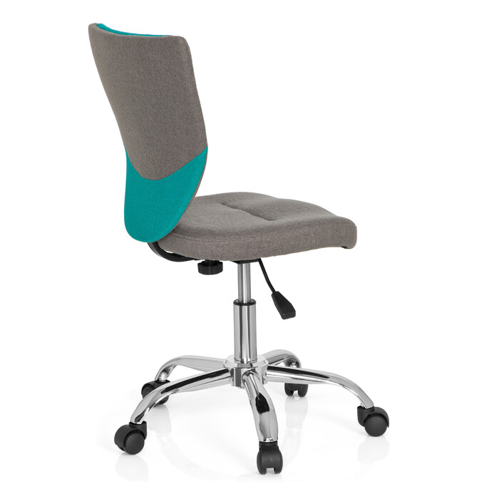 Дитячий офісний стільчик Kiddy Comfort, тканина сірий/бірюзовий, hjh OFFICE