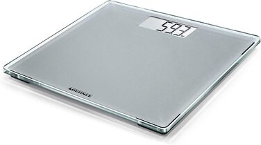 Цифрова вага Soehnle Style Sense Compact 300 для людей, з великою платформою, LCD-дисплеєм, ультратонкий дизайн, скло, сіра