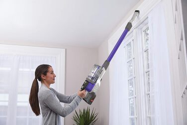 Акумуляторний пилосос BLACK+DECKER 4в1 для дому та тварин, 36В, 2.0А·год, без мішка, з електрощіткою для шерсті, 2в1 щілинна насадка, настінне кріплення, сріблясто-фіолетовий