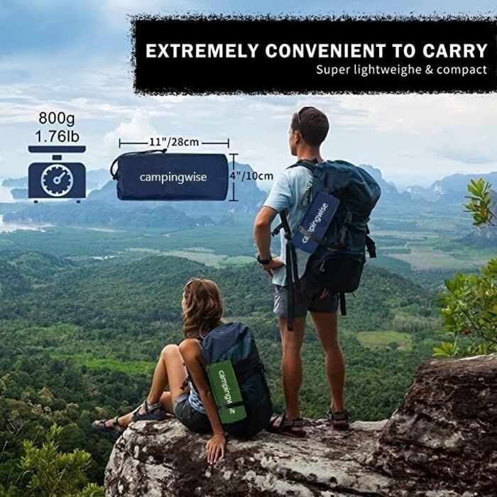 Надувний туристичний матрац Campingwise з вбудованим насосом, легкий і компактний, 200x70 см, модель 2023