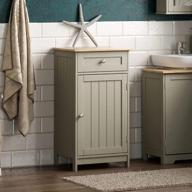 Висока та середня шафа для ванної Bath Vida, МДФ, сіра, стандартна, з 1 дверцятами і 1 шухлядою