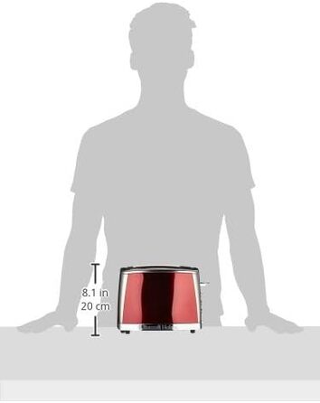 Тостер Russell Hobbs Luna Edelstahl Red на 2 тости, нержавіюча сталь, 6 режимів, розморожування, підігрів, підйом тостів, 1550 Вт