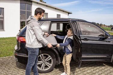 Дитяча автопідставка Booboo Safety Madrid, без Isofix, для дітей 125-150 см (15-36 кг), i-Size, чорний/сірий