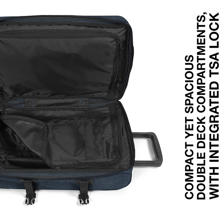Валіза Eastpak TRANVERZ S 42 л, 51×32,5×23 см, синя джинсова