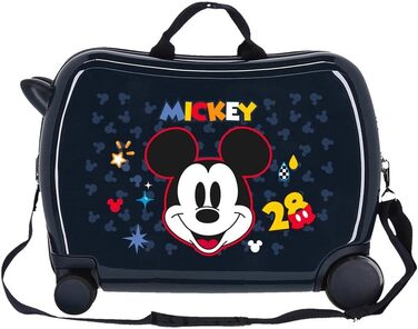 Дитяча валіза Disney Mickey Mouse, синя, 50x39x20 см, міцна ABS, 34 л, 4 колеса, ручна поклажа