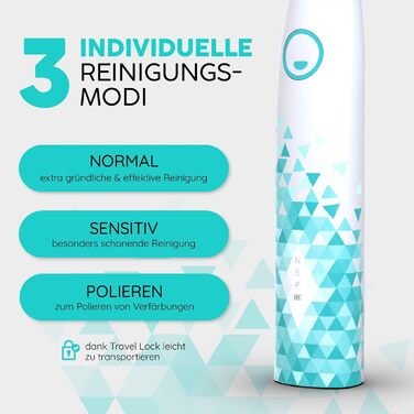 Електрична зубна щітка happybrush Eco VIBE 3 подвійна (чорна/м'ятна та біла/м'ятна) з кейсом для подорожей | 6 тижнів роботи від акумулятора