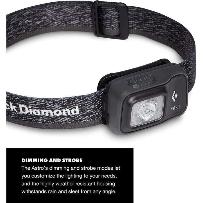 Налобний ліхтар BLACK DIAMOND Astro 300, 300 люмен, графіт, універсальний розмір