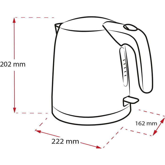 Електрочайник MELITTA Prime Aqua Mini, нержавіюча сталь, 1 л, 2200 Вт, чорний