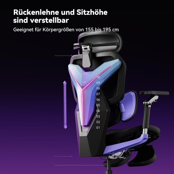 Ігрове крісло AutoFull G7 2.0 з підігрівом, охолодженням та RGB-підсвіткою