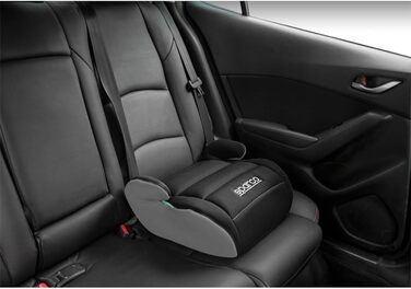 Дитяча автокрісло-підставка Sparco i-Size 125-150 см, чорна/сіра, новий стандарт ECE R129/03 (2024)
