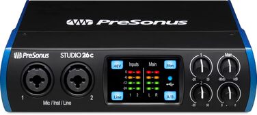 Аудіоінтерфейс PreSonus Studio 24c USB-C для запису, стрімінгу та подкастингу з пакетом програмного забезпечення (Studio One Artist, Ableton Live Lite)