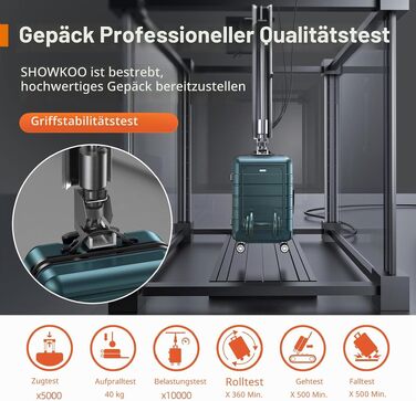 Набір валіз для подорожей SHOWKOO (3 шт.), розширювані, твердий корпус ABS+PC, з TSA-замком та 4 колесамими (M, L, XL) — Чорний