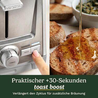 Тостер Cuisinart Core Collection на 2 тости | Для хліба Artisan | Режим для бейглів | Підйом тостів Quickview™ | Функція розморожування та підсмажування однієї скибки | Нержавіюча сталь