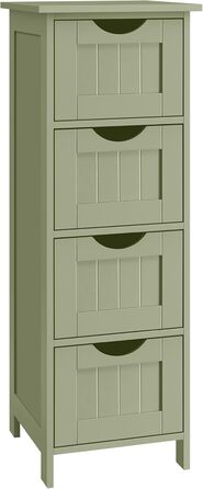 Шафка для ванної кімнати VASAGLE з 4 висувними ящиками, 30 x 30 x 82 см, білий колір, для ванної, вітальні, кухні, їдальні