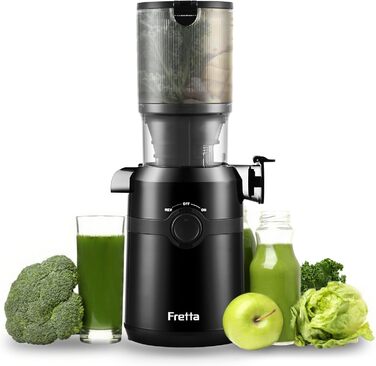 Фреш-прес Fretta: повільний соковичавник 1л, BPA-free Tritan, 200W, чорний