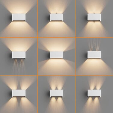 Стіна з зовнішнім підсвічуванням Klighten з LED лампою G9 (18W, 3000K), регульований кут променя, IP54, антрацит/білий