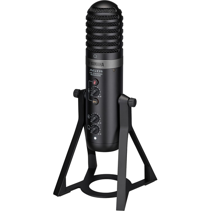 Yamaha AG01 USB-мікрофон для стрімінгу, конденсаторний, високоякісний звук, для Windows, Mac, iOS, Android, чорний