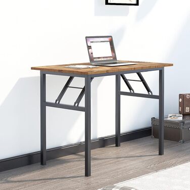 Розкладний письмовий стіл Sogesfurniture 100x60/120x60 см для комп'ютера та офісу, коричнево-чорний, AC5B-100/120-SF