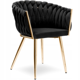 Обивочне велюрове крісло COFTON Gold velvet, чорне