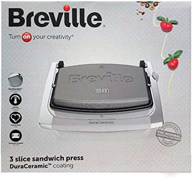 Сендвічниця Breville DuraCeramic для 2 тостів, паніні, нержавіюча сталь, кафе-стиль