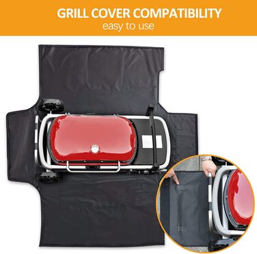 Чохол для газового гриля Weber Traveler, водонепроникний пилозахисний, 115x65x24 см, чорний, захисна накидка для BBQ, аксесуари для гриля