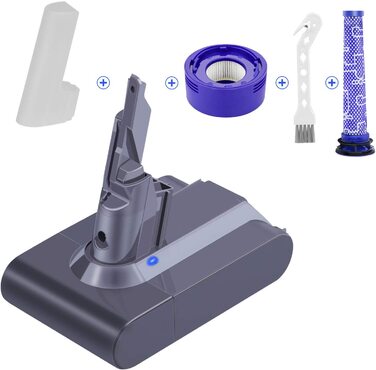 Акумулятор ARyee V7 для пилососа Dyson V7 Trigger/Animal/Fluffy/Motorhead з щіткою, передфільтром і післяфільтром