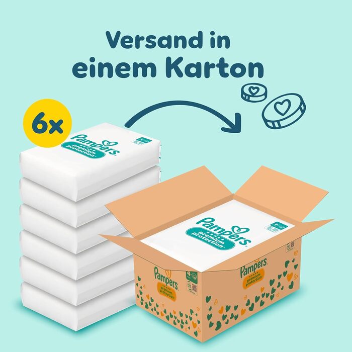 Підгузки Pampers Premium Protection розмір 3 (6-10 кг), 204 шт, преміум-захист від протікань та подразнень шкіри